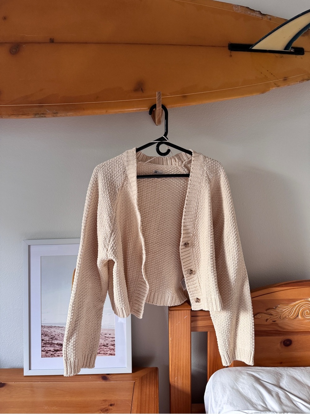 Billabong Cream Button-Front Knit Cardigan